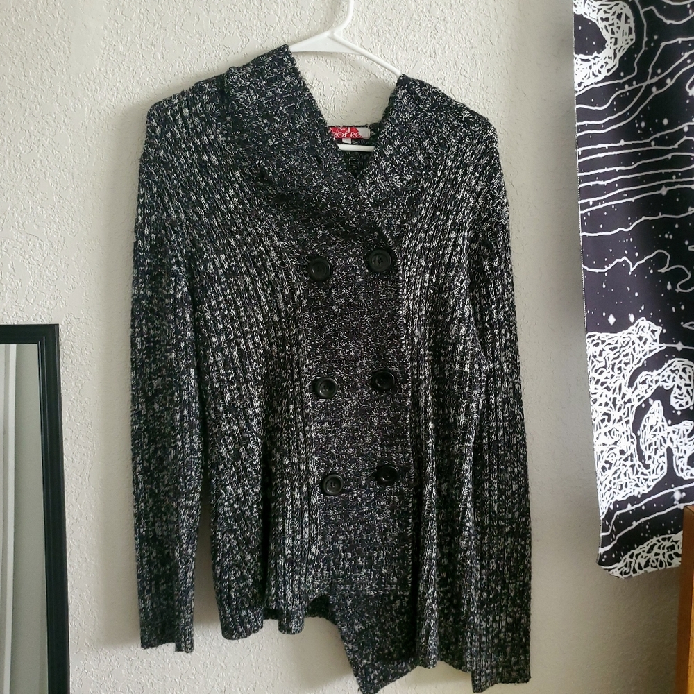 Hooded Button Up Cardigan
